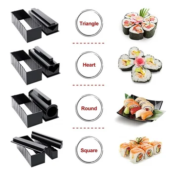 10 Stk/Sæt DIY Sushi Gør Kit Rulle Sushi Kaffefaciliteter Ris Roll Skimmel Køkken Sushi Værktøjer Japansk Sushi Madlavning Værktøjer Køkken Værktøjer