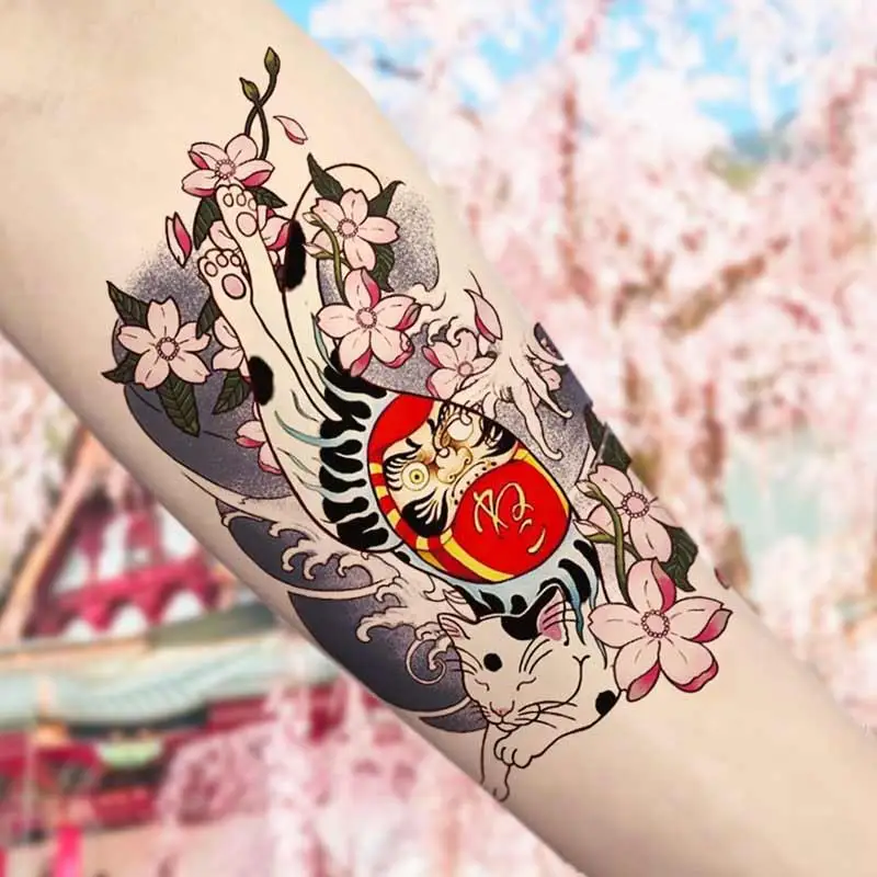 når som helst sekvens fællesskab Japansk Kat Midlertidige Tattoo Klistermærker Kvindelige Varig Cherry  Blossom Kunst Falske Tatoveringer Vandtæt Antikke Geisha Tatoveringsmærker  køb online | Andre ~ www.tidenstanker.dk