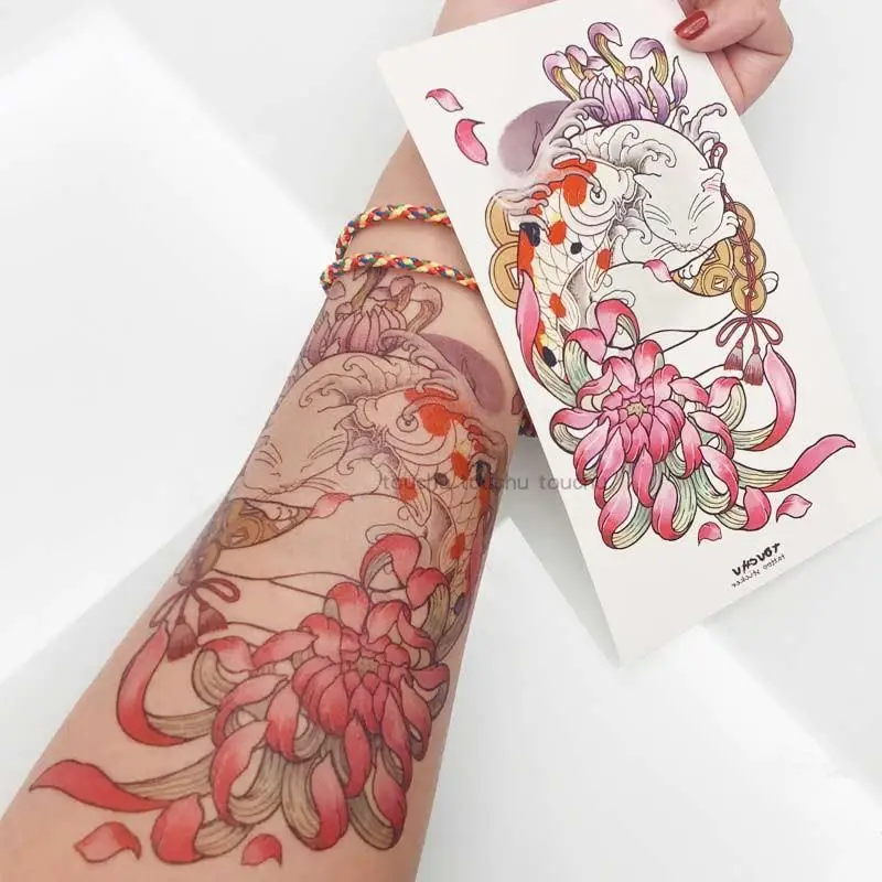 når som helst sekvens fællesskab Japansk Kat Midlertidige Tattoo Klistermærker Kvindelige Varig Cherry  Blossom Kunst Falske Tatoveringer Vandtæt Antikke Geisha Tatoveringsmærker  køb online | Andre ~ www.tidenstanker.dk