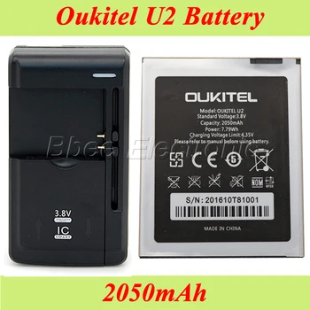 1LOT=1PC Oukitel U2 Batteri af Høj Kvalitet 2050mAh Batería Akkumulator AKKU+1 STK Universal Dock Oplader