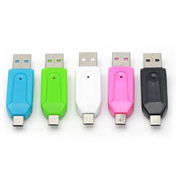 2-i-1 USB 2.0, SD-Kortlæser Kortlæser-Adapter til SDXC, SDHC, SD, MMC, RS-MMC-kort, Micro SDXC -, Micro SD, Micro SDHC Kort