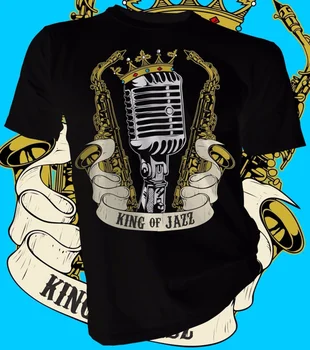 2020 Mode Hot salg Kongen af Jazz Mikrofon, Saxofon Jazz Voksen Unisex Kvindelige T-Shirt t-shirt