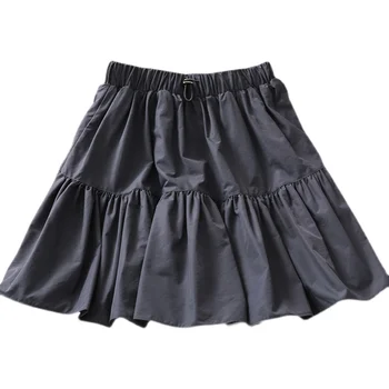 2021 ny snøre elastik i taljen mini nederdel kvindelige kvinder En linje nederdel