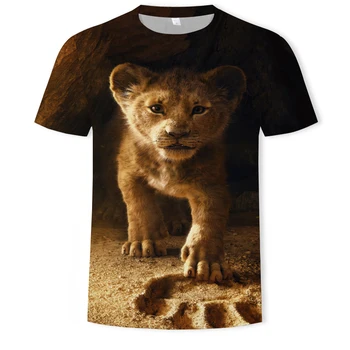 2021 sommeren ultra-tynde mænd og kvinder 3D lion style T-shirt, mænds mode casual sweatshirt plus size par korte ærmer