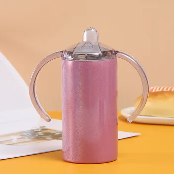 20Pcs/Masse 12oz Glitter Sublimation Baby Flaske Med Håndtag i Rustfrit Stål Mælk Sippy Cup DIY-Øko-Venlige Glas For Børn Gave