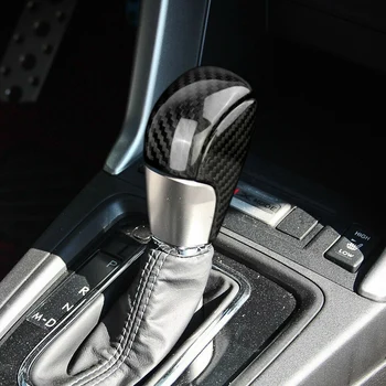 2STK Bil Ægte Carbon Fiber Gear Shift Hoved Knop Dække Trim Mærkat Indvendig Tilbehør til Subaru Forester 2013-2018