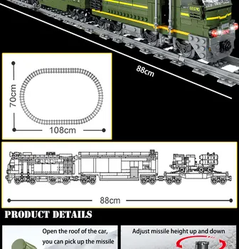 BZDA Skaberen tog toget byggesten Militære Serie styr Tog Legetøj Kreativitet Tog Model Til Børn Christma fødselsdag gave