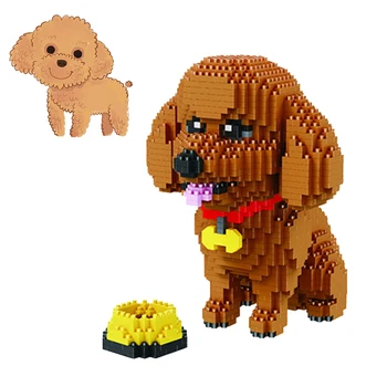 Babu 8807 Standard Puddel Hund Dyrenes Verden Pet 3D-Model 1780pcs DIY Mini Diamant Blokke, Mursten Bygning Legetøj for Børn, ingen Box