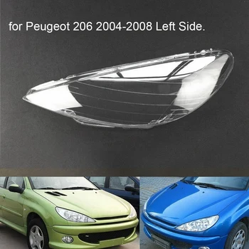 Bil Foran Venstre Forlygte Klar Linse Cover Lampeskærm Shell Dækning for Peugeot 206 2004-2008