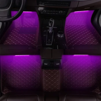 Bil gulvmåtter Med LED-Lys Til JAGUAR XK Universal trædepude Auto Tæppe, der Passer til 98% Model Bil Omgivende Lys Indvendig