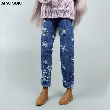 Blue Mode slidte Jeans Bukser Til Barbie Dukke Tøj Bukser Til Barbie 1/6 BJD Dukkehus Tilbehør til Børn & Baby Legetøj