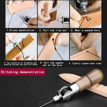 Bærbare Håndholdte Mini symaskine Syning Syl Tool Kit Til DIY Håndværk Læder Tunge Stof