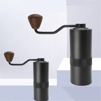 Bærbare kaffemølle Sort Manuel Espresso fræsemaskine 38MM i Aluminium Og Mills Mini Håndlavet Og Bønne-Vinkelslibere Gave
