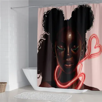 Cool Amerikanske Kvinder 3D-Print badeforhæng Vandtæt tøj Badeværelse Badning Hængende Gardin Piger Toilet Dekoration Hjem