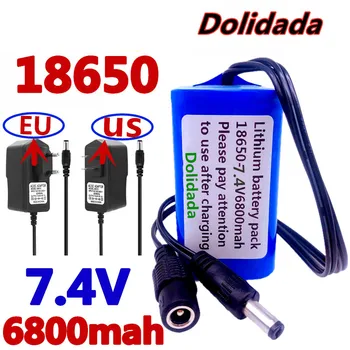 Dolidada Beskytte 7.4 V 6800 mAh 8.4 V 18650 Li-ion Batteri bike lights Head lamp specielle batteri DC 5,5 MM + 8.4V1A Oplader