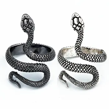 Europæiske Og Amerikanske Vintage Sølv-Forgyldt Maling Slange Ring Mænd Og Kvinder Universal Ring Justerbar Ring Smykker