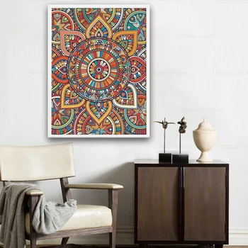 Farverige Mandala Abstrakt Lærred, Plakat Yoga Væg Kunst Zen Print Maleri Dekorative Billede Moderne Stue Indretning