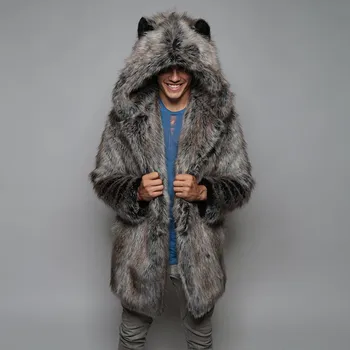 Fashion Jakke Herre Vinter Varm Tyk Pels Casual Hoodied Jakke Faux Fur Outwear Cardigan Vindtæt Frakke Af Høj Kvalitet #40