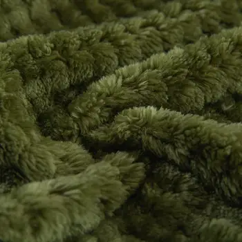 Flannel Fleece Smide Tæppet Blødt Tæppe Solid Farve Sengetæppe Plys Cover til Seng, Sofa Julegave Dropship Grøn