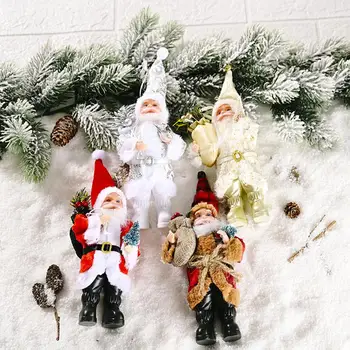 Glædelig Jul Stående Santa Claus Vedhæng Juletræ Figur Dukke Ferie Part Pynt Til Hjemmet Indretning