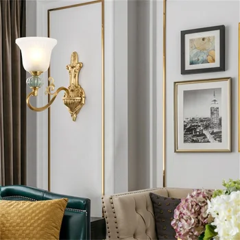 Hongcui LED Messing Wall Sconces Lampe Moderne Luksus Design Keramiske Lyset Indendørs Til Hjem Soveværelse Korridor Hotel