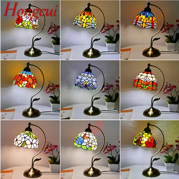 Hongcui Tiffany bordlampe i Moderne Retro Kreativ Dekoration Bruser LED-Lys Til Hjemmet