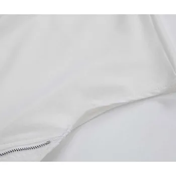 HziriP Hot Alle-Match Koreanske Fast Blid O-Hals Chic Mode Sommeren 2021 Kæde Asymmetrisk Design Forstand Løs Patchwork T-Shirt