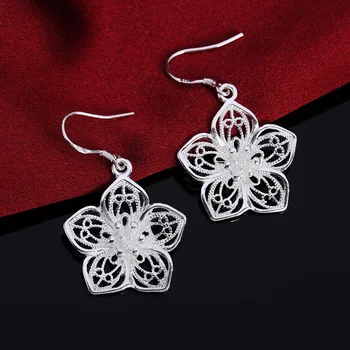 Høj Kvalitet Smykker 925 Sterling Sølv Øreringe Mode Retro Blomster øreringe til kvinder luksus Gaver