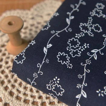 Høj kvalitet, dobbelt lag ren bomuld stof Navy striber patchwork Efteråret kjole og nederdel materiale