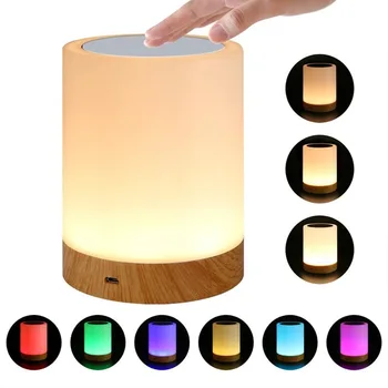 Innovative LED-Touch-Kontrol Nat Lys Induktion Lysdæmper Lampe Smart sengelampe, RGB-Farve Ændre USB-Genopladelige Nat Lampe