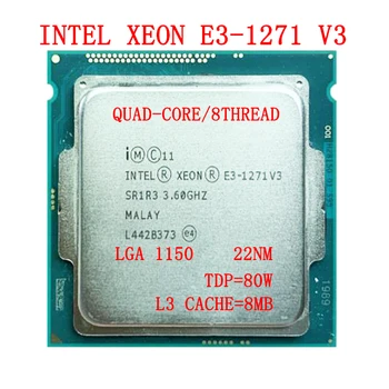 Intel Xeon-Processor E3-1271 v3 E3 1271v3 8M Cache, 3.60 GHz, 80W LGA 1150 Quad-Core Otte-Tråd CPU