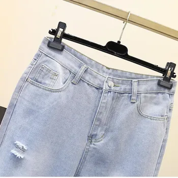 Jeans Kvinder ' s Revet Huller 2020 Nye Beskåret Bukser med Høj Talje Retro Løs koreansk Mode Afslappet Foråret Harajuku Kvinders Jeans
