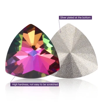 K9 Glas Trekantet Sløjfe Glitter Nail Decor Håndværk Crystal Tilbehør Pointback Nail-Art Mærkat Crystal til kvinder