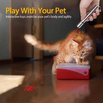 Kat Hund Chaser Legetøj LED Rød Prik Laser Lys Pointer USB-Genopladelige Rød Lommelygte Motion Multi Mønster Pet Uddannelse Værktøjer