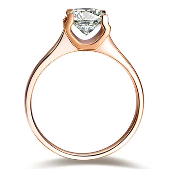 Klassisk 1Ct Engagement Ring for Kvinder 925 Sterling Sølv, Rose Guld Finish, Non-allergi Finger Ring
