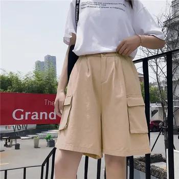 Kvinder Shorts dropshipping Værktøjsholder-shorts Casual Ulzzang koreanske streetwear Harajuku Hip Hop, punk Vintage sommeren Løse Shorts
