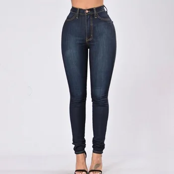 Kvinders Slibning Elastisk Tynde Stretch Jeans med Høj Talje Jeans Vaskes Casual Denim Blyant Bukser Dame Jeans