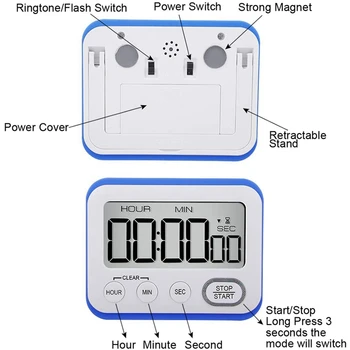 Køkken Timer 2 Pack Digital Magnetiske Høj Alarm Ur med Mad Skala Digital Vægt, Elektronisk køkkenvægt