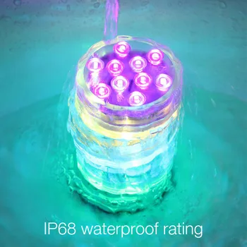 LED Dykkede under vandet Lys RGB Swimmingpool Akvarium Lampe Farverige Fjernbetjening IP68 Batteri Fisk Tank Lys Spotlight