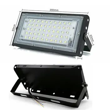 LED Flood Light 50WOutdoor Projektør Projektør IP65 Vandtæt Street Kold Hvid Lampe Landskab Belysning Lampe AC 220V 230V