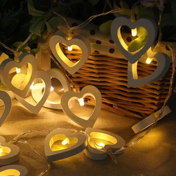 Led Træ Fersken Hjerte Elsker Kreative String Modeling Lampe 2M Indendørs juledag Dekoration Batteri Lille Lanterne String Lampe