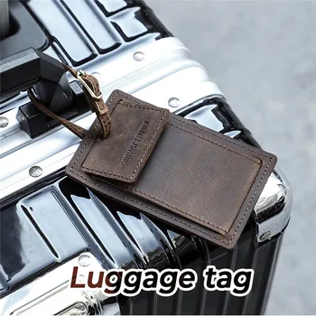 Læder Bagage-Tag Bærbare Kuffert, Taske Baggage Notering Retro Rygsække-ID, Label-Adresse Indehaveren Sag Bag
