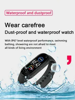M5 Bluetooth Smart Band Armbånd,Sport Fitness Puls, Blodtryk Tracker Skridttæller,Vandtæt Armbånd Armbånd