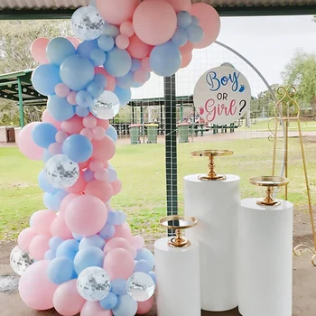 Macaron Blå Pink Ballon Guirlande-Arch Fødselsdag Bryllup Fest Baby Brusebad Indretning 144PCS Ballon Sæt