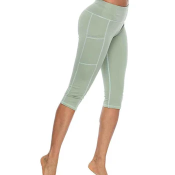 Mode Nye Kvinder Yoga Bukser, Ensfarvet Hurtig Tørring Trænings Bukser Sidelommer Tynde Midten Af Taljen Afslappet Udendørs Yoga-Bukser