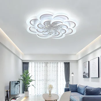 Moderne Led-loftsbelysning Til Stue, Soveværelse, Studie Crystal glans plafonnier Hjem Deco-Loft Lampe avize Dia100cm 135W
