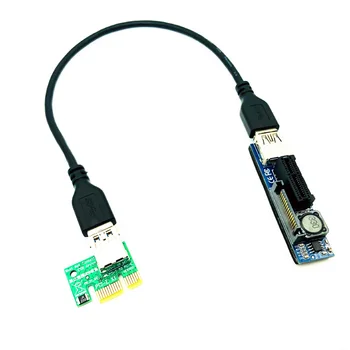 PCI-E Riser PCI Express 1X Riser Extender-Kort Adapter 30cm USB3.0 forlængerkabel PCIE X1 til X1 Slot Stik til netværkskort
