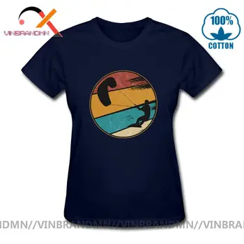 Retro Windboarding T-shirts Vintage Kitesurf tshirt Kitesurfing Windsurf Kiteboarder T-shirt Kvinder Windsurfer t-shirt