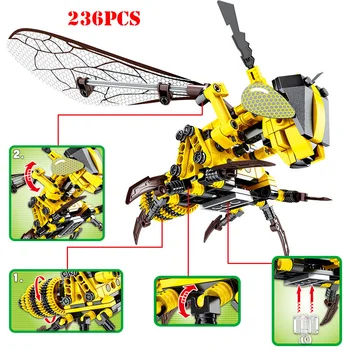 Simuleret Insekt Red Dragonfly Butterfly Bee Model byggesten Skaberen DIY Uddannelses-Klodser Sæt Legetøj til Børn Animefigure