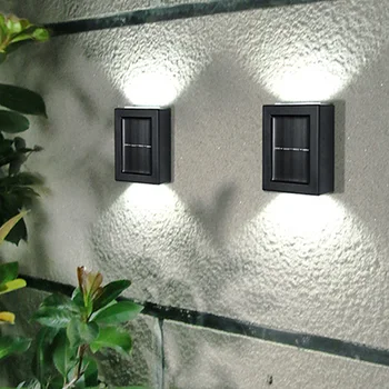 Sol LED-Væg Lys Varmt Hvidt Lys IP65 Vandtæt Polykrystallinsk Silicium solpanel Udendørs Have, Husholdning Indretning Lampe